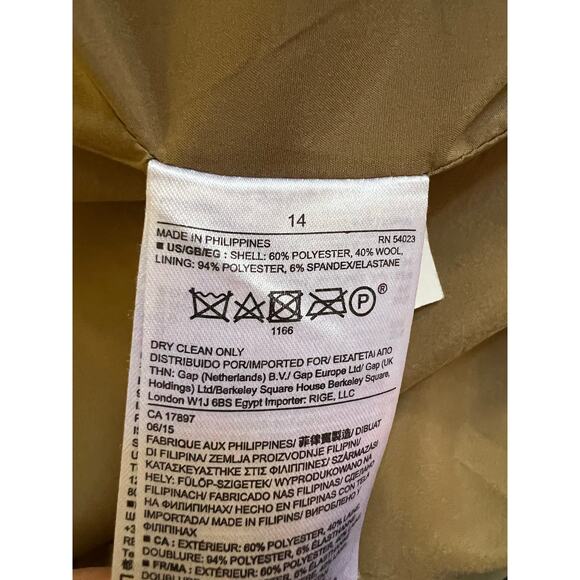 Banana Republic camel double breasted wool coat classic preppy academia neutral - Picture 11 of 12